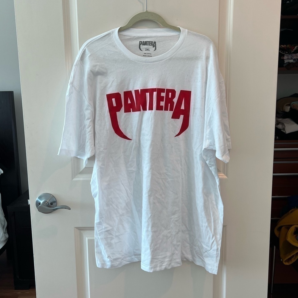 Pantera White Band Tee 100% Cotton T- Shirt Size 2XL